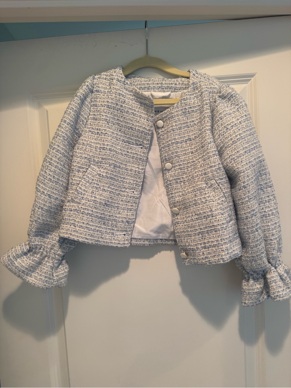 Janie and Jack Light Blue & White Tweed Girls' Set